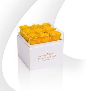Perfectione Roses Preserved Flowers in a Box, Yellow Roses Long-Lasting